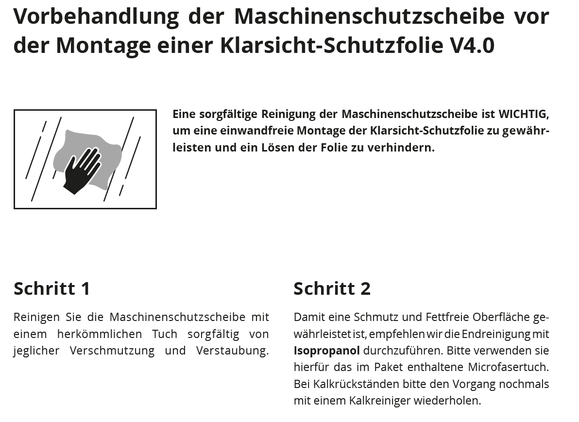 Klarsicht-Schutzscheibe